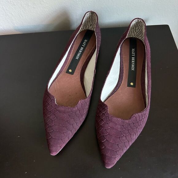 Matt Bernson Snake Pattern Maroon Pointed Toe Flats size 7 - Picture 3 of 7